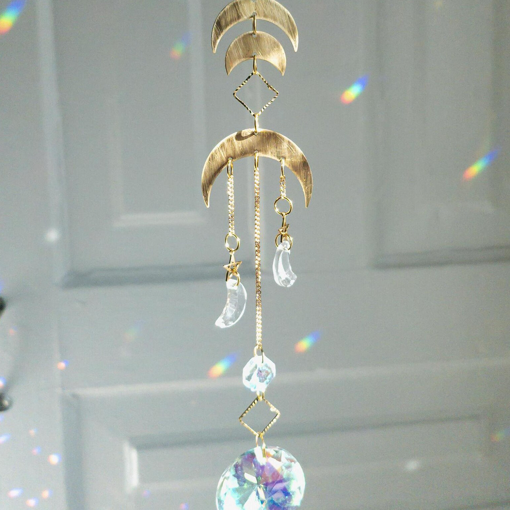 Goldener Mond-Sonnenfänger im Bohemian-Stil