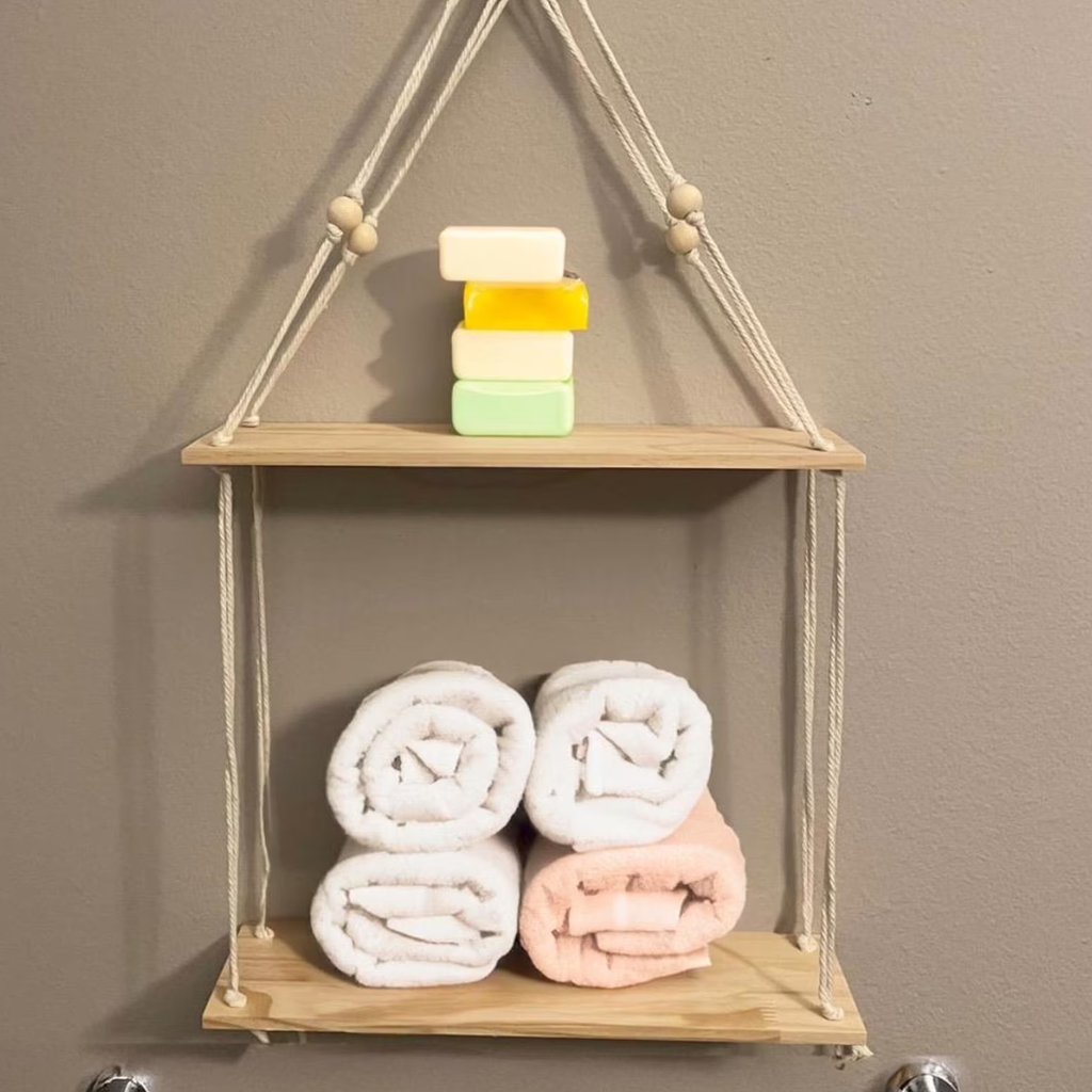 Handgefertigtes Makramee-Wandhänge-Regal